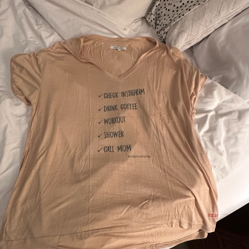 Peace Love World Tan Tee